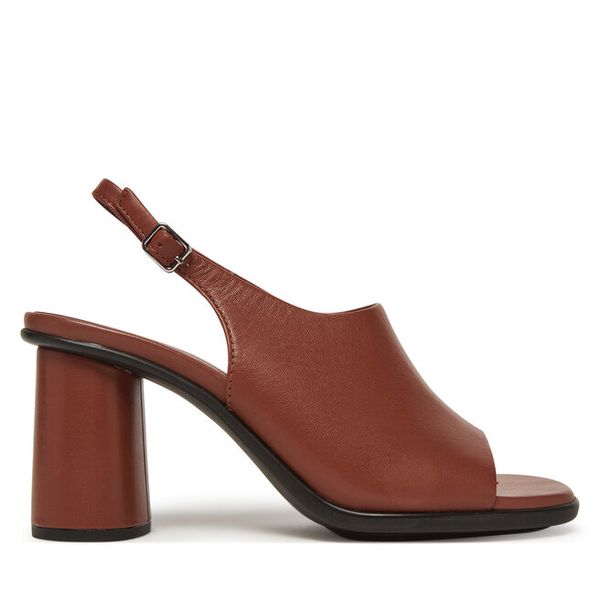 Sandały ECCO. Brązowe sandały ECCO, bez wzorów, bez obcasa, na słupku, bez zapięcia. Za 739.99 zł.