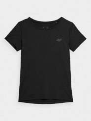 4F Koszulka sportowa w kolorze czarnym rozmiar: S. Czarne t-shirty sportowe 4f, s, bez wzorów, z materiału, bez ramiączek, outdoorowe. Za 37.56 zł.