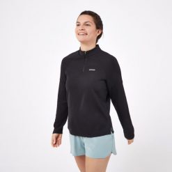 Koszulka tenisowa długi rękaw damska Artengo Thermic. Czarne t-shirty sportowe ARTENGO, xs, bez wzorów, z elastanu, bez ramiączek, tenisowe. Za 99.99 zł.