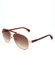 Longchamp Damskie okulary przeciwsłoneczne w kolorze złoto-jasnobrązowym rozmiar: 61. Brązowe okulary przeciwsłoneczne Longchamp, bez wzorów, z tworzywa sztucznego, metalowe. Za 224.95 zł.