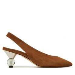 Czółenka Weekend Max Mara. Brązowe czółenka Weekend Max Mara, bez wzorów, bez obcasa, bez zapięcia. Za 1,539.00 zł.