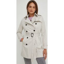 Answear Lab trencz damski kolor beżowy przejściowy dwurzędowy. Brązowe płaszcze Answear Lab, l, bez wzorów, bez kaptura. Za 299.99 zł.