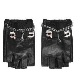 Rękawiczki KARL LAGERFELD. Czarne rękawiczki KARL LAGERFELD, bez wzorów. Za 549.99 zł.