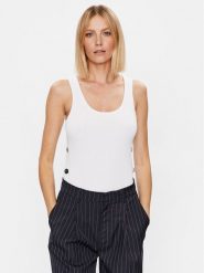 MICHAEL Michael Kors Top MS36P9U33D Biały Slim Fit. Białe topy MICHAEL Michael Kors, m, bez wzorów, z wiskozy, bez kołnierzyka, bez ramiączek. Za 799.99 zł.