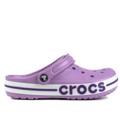 Klapki chodaki damskie sportowe Crocs BAYABAND CLOG. Białe klapki Crocs, bez wzorów, z materiału, klasyczne, bez obcasa, bez zapięcia. Za 229.00 zł.