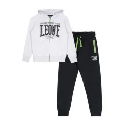 Bluza z bawełna z kaptur na czas wolny na co dzień. Białe bluzy LEONE 1947 APPAREL, bez wzorów, z bawełny, sportowe, bez ramiączek, bez kaptura. W wyprzedaży za 112.15 zł.