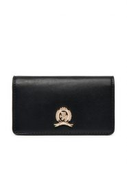 Tommy Hilfiger Duży Portfel Damski Luxe Leather Med Flap AW0AW16576 Czarny. Czarne portfele Tommy Hilfiger, bez wzorów, ze skóry. Za 289.99 zł.