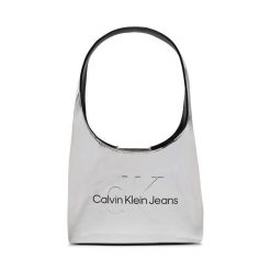 Torebka Calvin Klein Jeans. Szare torebki klasyczne Calvin Klein Jeans, bez wzorów, z jeansu, klasyczne, bez dodatków. Za 259.99 zł.