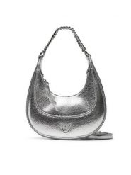 PINKO Torebka Brioche Hobo Mini AI 24-25 PLTT 101433 A204 Srebrny. Szare listonoszki Pinko, bez wzorów, ze skóry, bez dodatków. Za 969.99 zł.