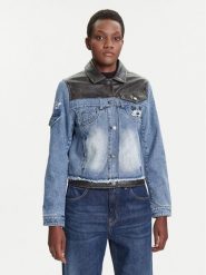 Desigual Kurtka jeansowa Contrast Mickey 25WWED16 Niebieski Regular Fit. Niebieskie kurtki Desigual, xl, bez wzorów, z bawełny, bez kaptura. Za 509.99 zł.