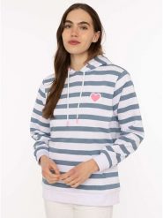 Zwillingsherz Bluza w kolorze niebiesko-białym rozmiar: S/M. Białe bluzy z kapturem Zwillingsherz, m, bez wzorów, z kapturem. Za 201.08 zł.