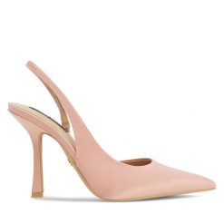 Sandały Nine West. Czerwone sandały Nine West, bez wzorów, bez obcasa, na szpilce, bez zapięcia. Za 249.99 zł.