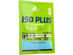 Iso Plus + L-Carnitine OLIMP 35g saszetka Pomarańcza. Niebieskie nerki i saszetki OLIMP SPORT, bez wzorów, z gumy, bez dodatków. Za 5.99 zł.
