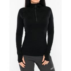 Bluza z zamkiem damska Inov-8 Merino Hoodie HZ. Czarne bluzy Inov-8, bez wzorów, bez ramiączek, bez kaptura. Za 480.99 zł.