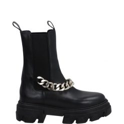 SZTYBLETY Z ŁAŃCUCHEM M07 VITELLO NERO. Botki Venezia, bez wzorów, ze skóry, bez obcasa, bez zapięcia. Za 299.00 zł.