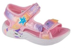 Sandały SKECHERS 302682L Rose. Czerwone sandały Skechers, bez wzorów, z materiału, bez obcasa, bez zapięcia. Za 219.99 zł.