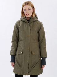 Finside Parka zimowa "Oikku" w kolorze khaki rozmiar: 44. Brązowe płaszcze finside, na zimę, s, bez wzorów, bez kaptura. Za 594.39 zł.