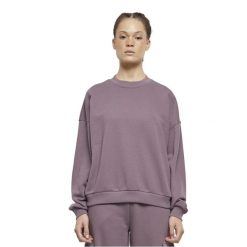 Bluza Damska Frotte Z Okrągłym Dekoltem Oversize. Fioletowe bluzy Urban Classics, xl, bez wzorów, bez ramiączek, bez kaptura. Za 120.99 zł.
