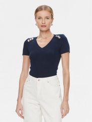 Marciano Guess Sweter Teti 4RGR11 5613Z Granatowy Regular Fit. Niebieskie swetry Marciano Guess, xs, z aplikacjami, z wiskozy, bez ramiączek. Za 379.99 zł.