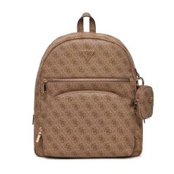 Plecak Guess. Brązowe plecaki Guess, z aplikacjami, bez dodatków. Za 409.99 zł.