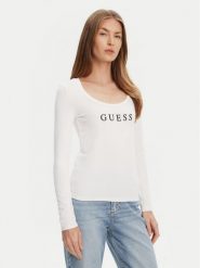 Guess Bluzka O5RI00 KBBU1 Biały Regular Fit. Białe bluzki Guess, xs, z aplikacjami, bez kołnierzyka, bez ramiączek. Za 159.99 zł.