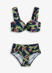 Bikini balkonetka (2 części). Niebieskie bikini bonprix, bez wzorów. Za 147.99 zł.