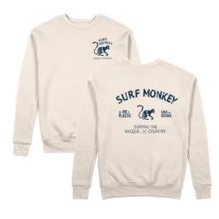Bluza Save the Ocean – Okrągły dekolt / Dorosły (Ecru). Białe bluzy SURF MONKEY, l, bez wzorów, z bawełny, bez kaptura. Za 309.95 zł.