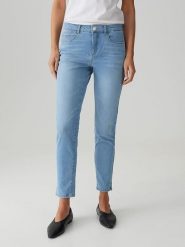 OPUS Dżinsy "Enja" - Skinny fit - w kolorze błękitnym rozmiar: 42/L28. Niebieskie jeansy Opus, l, z aplikacjami, ze skóry. Za 214.95 zł.