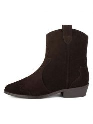 Loft37 Skórzane kowbojki w kolorze brązowym rozmiar: 38. Brązowe botki loft37, na zimę, bez wzorów, bez obcasa, bez zapięcia. Za 608.99 zł.