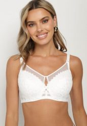 Jasnobeżowy Biustonosz Full Cup z Efektem Push-Up w Geometryczny Wzór Boriri. Brązowe biustonosze Born2be, bez wzorów. W wyprzedaży za 33.99 zł.