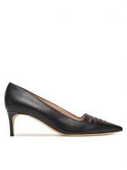 Pollini Czółenka PA10145C0MPA200A Czarny. Czarne czółenka Pollini, bez wzorów, ze skóry, bez obcasa, bez zapięcia. Za 1,279.00 zł.