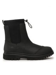 Calvin Klein Jeans Botki Chunky Combat Chelsea Boot Rub YW0YW01065 Czarny. Czarne botki Calvin Klein Jeans, bez wzorów, z jeansu, bez obcasa, na płaskiej podeszwie, bez zapięcia. Za 399.99 zł.