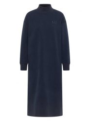 ELBSAND Sukienka dresowa "Roomi" w kolorze granatowym rozmiar: XL. Niebieskie sukienki ELBSAND, xl, bez wzorów, z bawełny, bez kołnierzyka, bez ramiączek, maxi. Za 173.99 zł.