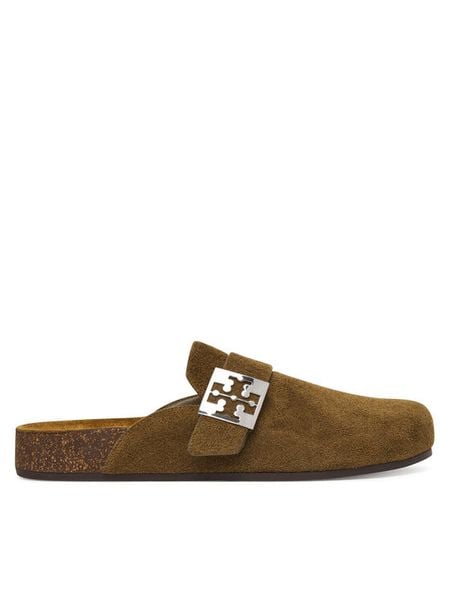 Tory Burch Klapki Mellow Mule 175424 Zielony. Zielone klapki Tory Burch, bez wzorów, ze skóry, bez obcasa, bez zapięcia. Za 1,459.00 zł.