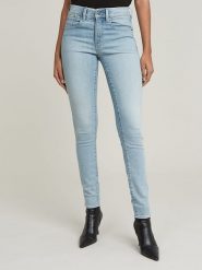 G-Star Dżinsy "Lhana" - Skinny fit - w kolorze błękitnym rozmiar: W24/L30. Niebieskie jeansy G-Star, l, z aplikacjami, ze skóry, klasyczne, z podwyższonym stanem. Za 165.71 zł.