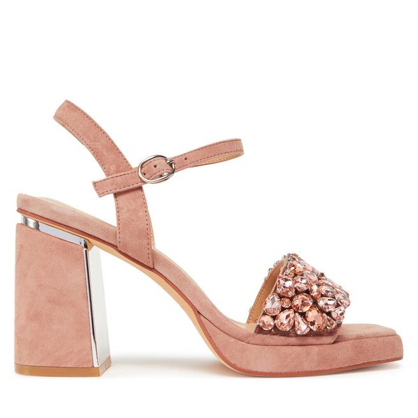 Sandały Alma En Pena. Czerwone sandały Alma En Pena, bez wzorów, bez obcasa, na słupku, bez zapięcia. Za 519.99 zł.