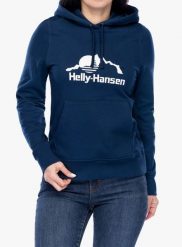 Bluza z kapturem damska Helly Hansen Nord Graphic Pullover Hoodie. Niebieskie bluzy z kapturem Helly Hansen, xs, bez wzorów, z bawełny, z kapturem, outdoorowe. Za 384.50 zł.