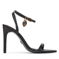 Sandały Kurt Geiger. Czarne sandały Kurt Geiger, bez wzorów, bez obcasa, na szpilce, bez zapięcia. Za 399.99 zł.