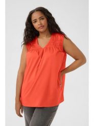 KAFFE curve Bluzka w kolorze czerwonym rozmiar: 44. Czerwone bluzki KAFFE curve, bez wzorów, z bawełny, bez kołnierzyka, bez ramiączek. Za 60.99 zł.