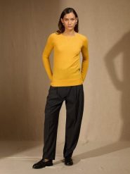Perfect Cashmere Kaszmirowy sweter "Wilma" w kolorze żółtym rozmiar: L. Żółte swetry Perfect Cashmere, l, bez wzorów, z kaszmiru, bez ramiączek. Za 339.99 zł.
