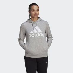 Bluza z Kapturem Loungewear Essentials Logo Rozmiar XL Szary - GL0719. Białe bluzy z kapturem adidas, xl, bez wzorów, z bawełny, z kapturem, na fitness i siłownię. Za 194.99 zł.