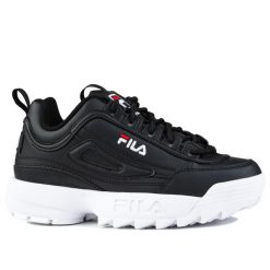 Buty damskie sportowe Fila DISRUPTOR TEENS. Białe buty treningowe Fila, bez wzorów, z jeansu, bez zapięcia, trekkingowe. Za 199.00 zł.
