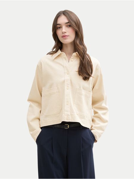 Tom Tailor Denim Kurtka jeansowa 1045500 Beżowy Regular Fit. Brązowe kurtki TOM TAILOR DENIM, m, bez wzorów, z bawełny, bez kaptura. Za 129.99 zł.