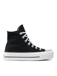 Converse Trampki Chuck Taylor All Star Lift Hi 560845C Czarny. Czarne trampki Converse, bez wzorów, z materiału, retro, bez zapięcia. Za 269.99 zł.