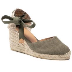 Espadryle Castañer. Zielone espadryle Castañer, bez wzorów, bez obcasa. Za 339.99 zł.