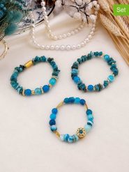 L'Atelier de Gaia Bransoletki (3 szt.) rozmiar: onesize. Niebieskie bransoletki L'Atelier de Gaia, z opalem, z mosiądzu. Za 55.95 zł.