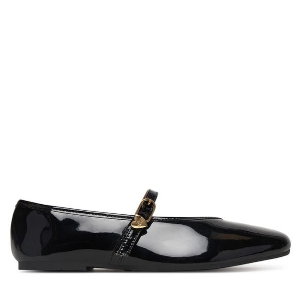 Baleriny LOVE MOSCHINO. Czarne baleriny Love Moschino, bez wzorów, bez obcasa, bez zapięcia. Za 430.99 zł.