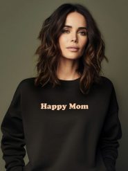 WOOOP Bluza "Happy Mom" w kolorze czarnym rozmiar: L. Czarne bluzy Wooop, l, bez wzorów, z bawełny, bez kaptura. Za 88.23 zł.