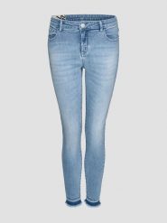 OPUS Dżinsy "Evita" - Skinny fit - w kolorze błękitnym rozmiar: 38. Niebieskie jeansy Opus, z aplikacjami, klasyczne. Za 152.47 zł.