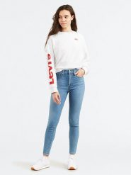 Levi´s Dżinsy - Skinny fit - w kolorze niebieskim rozmiar: W25/L30. Niebieskie jeansy l, z aplikacjami, klasyczne, z podwyższonym stanem. Za 211.81 zł.